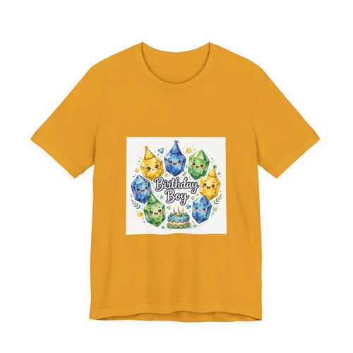 Birthday Boy Crystal Party T-Shirt | Golds, Mints & Teal
