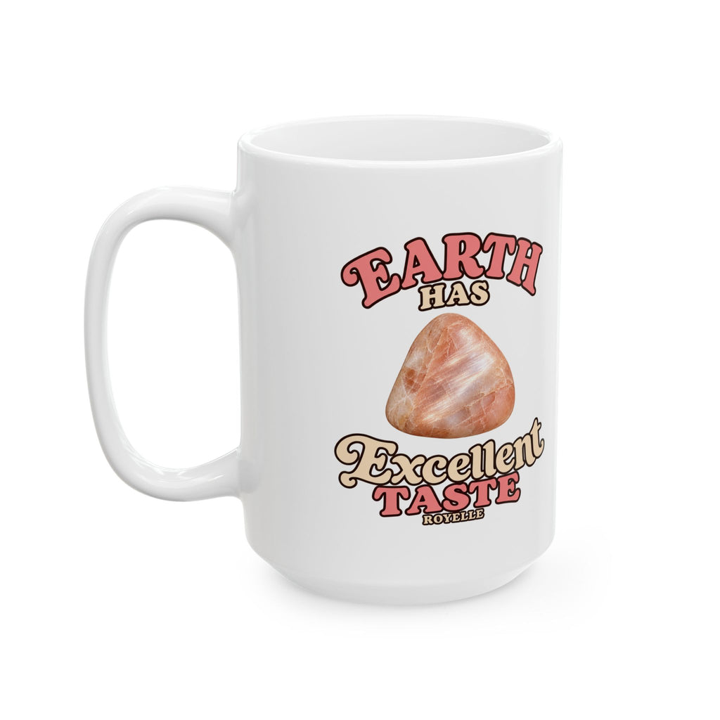 Earth Has Excellent Taste — Peach Moonstone White Mug