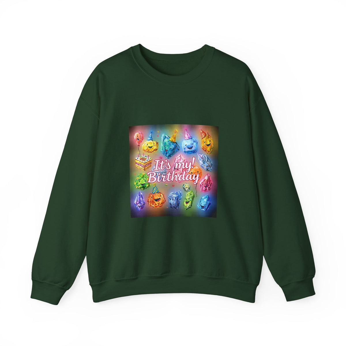 It's My Birthday Crystal Party Crewneck | Blues, Purples & Pinks