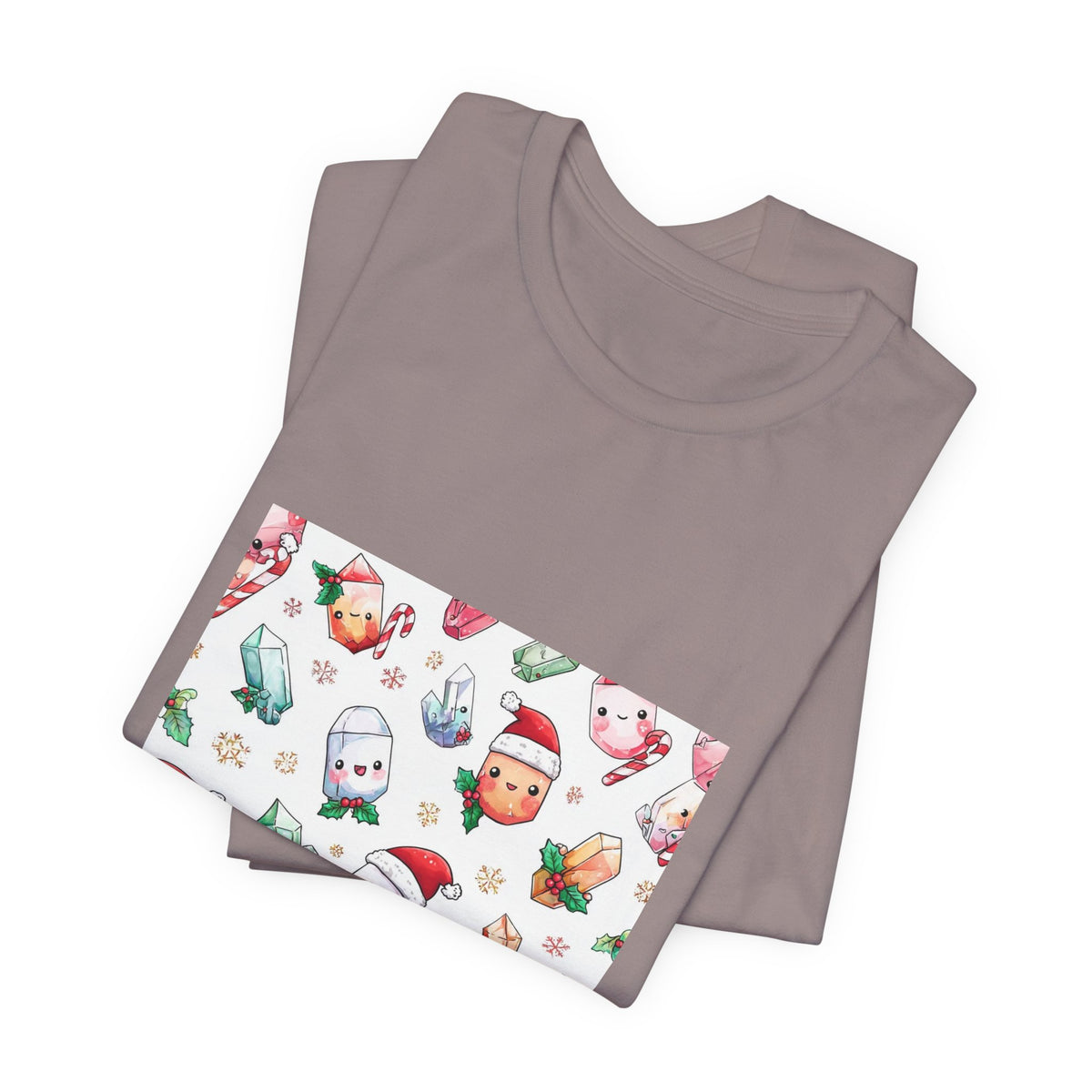 Pastel Christmas Crystal Friends T-Shirt | Sandy Neutrals & Oranges