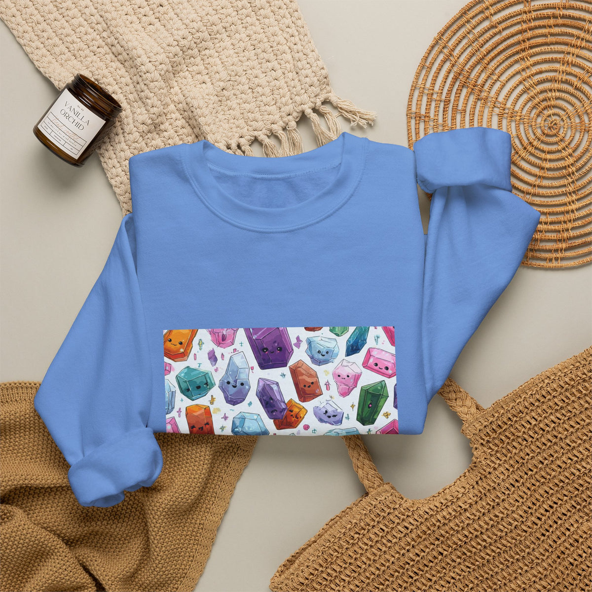 Pastel Crystal Friends Crewneck | Blues, Purples & Pinks