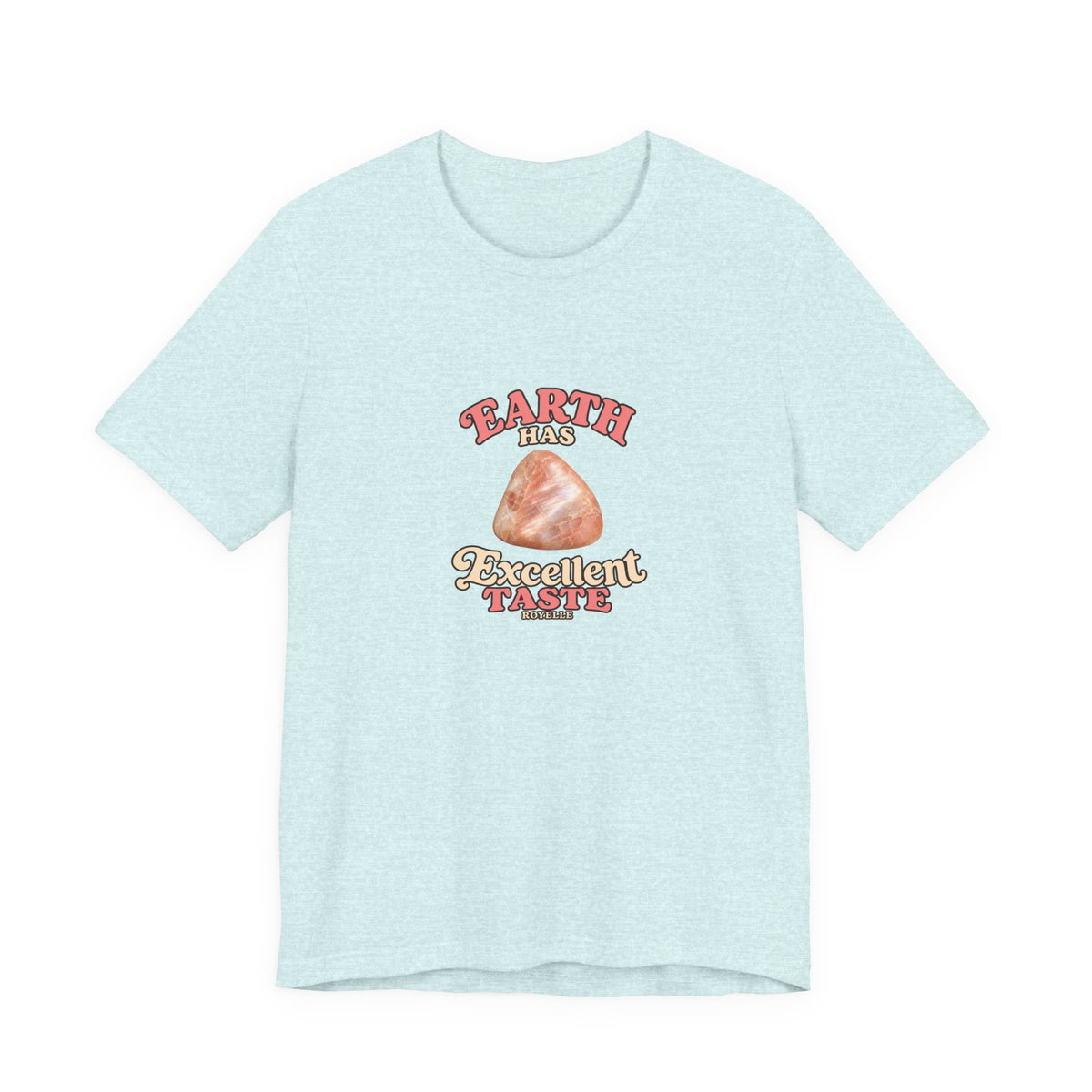 Earth Has Excellent Taste — Peach Moonstone Tee | Soft Blues