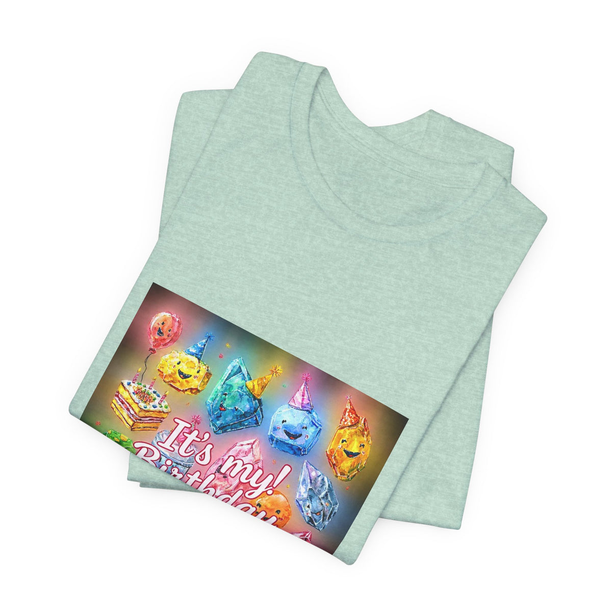 It's My Birthday Crystal Party T-Shirt | Golds, Mints & Teal