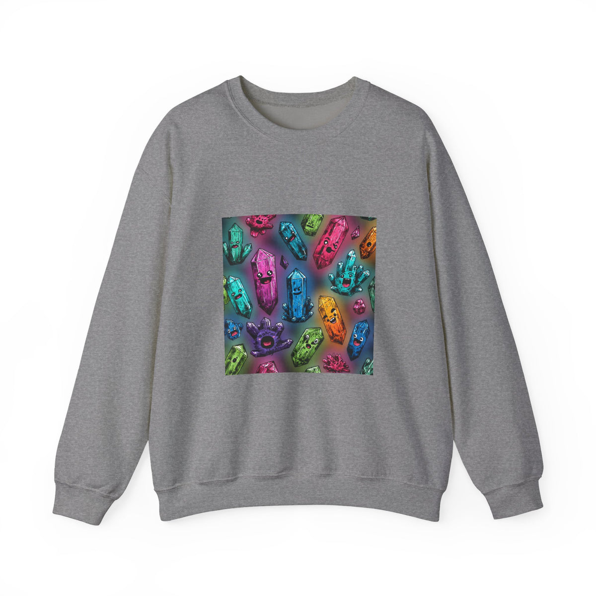 Colorful Crystal Characters Crewneck | Neutrals & Reds