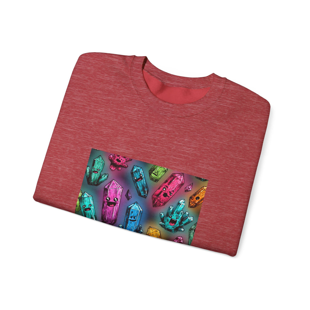 Colorful Crystal Characters Crewneck | Neutrals & Reds