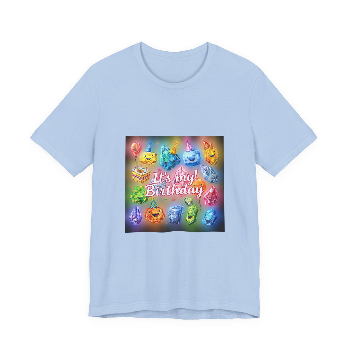 It's My Birthday Crystal Party T-Shirt | Soft Blues