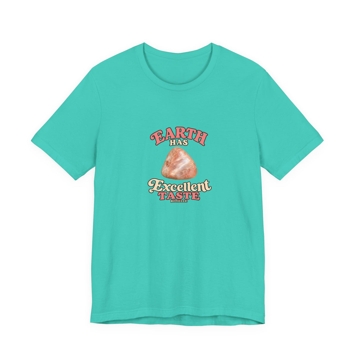 Earth Has Excellent Taste — Peach Moonstone Tee | Golds, Mints & Teal
