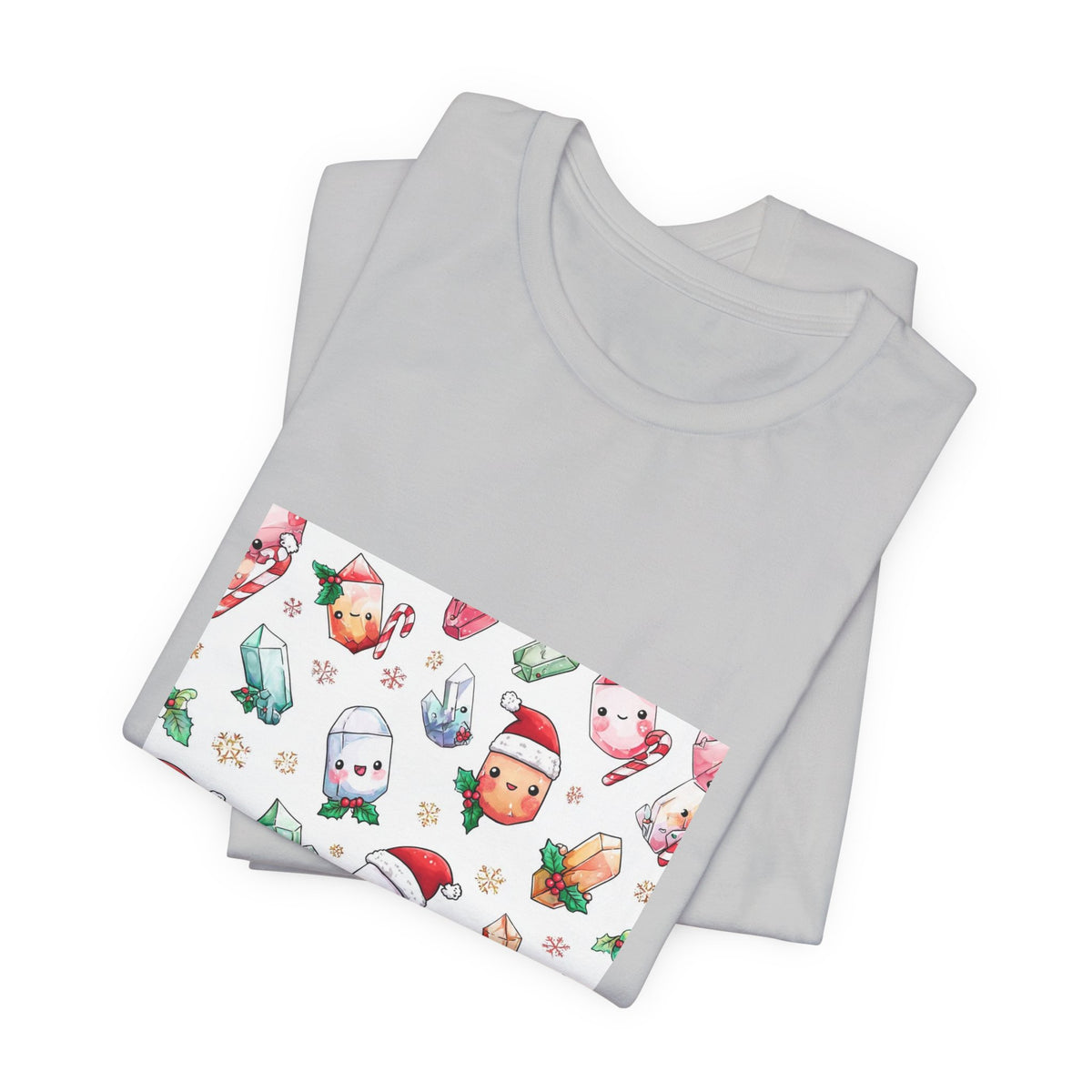Pastel Christmas Crystal Friends T-Shirt | Light Neutrals
