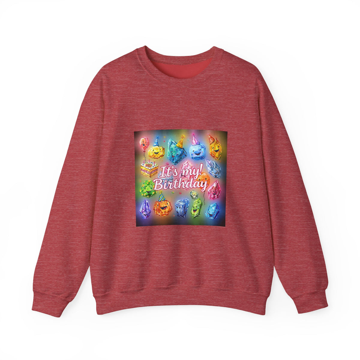 It's My Birthday Crystal Party Crewneck | Neutrals & Reds