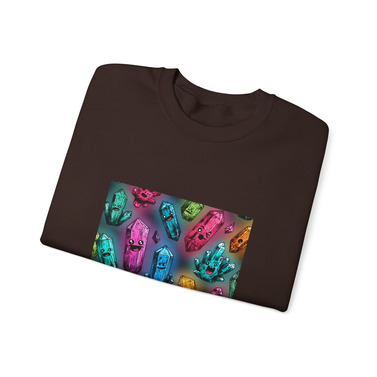 Colorful Crystal Characters Crewneck | Earth Tones & Brights