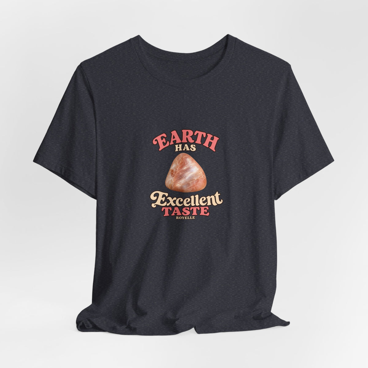Earth Has Excellent Taste — Peach Moonstone Tee | Royal, Navy & Purple