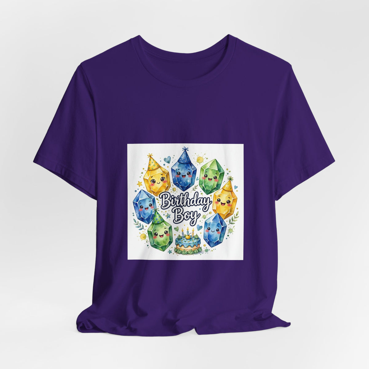 Birthday Boy Crystal Party T-Shirt | Royal, Navy & Purple