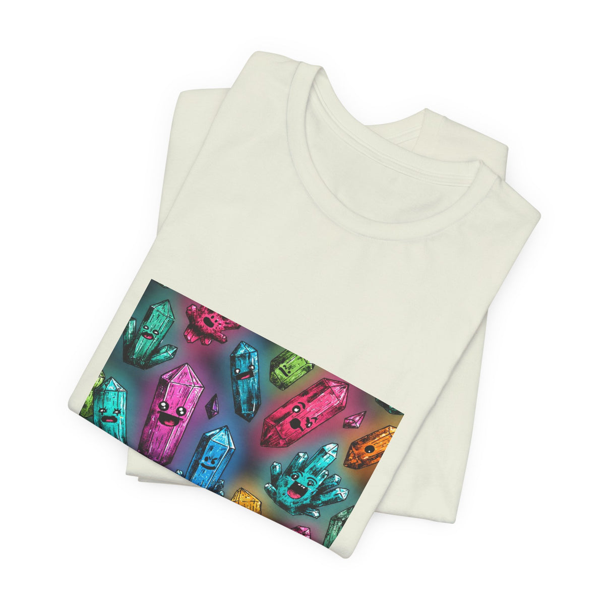 Colorful Crystal Characters T-Shirt | Golds, Mints & Teal