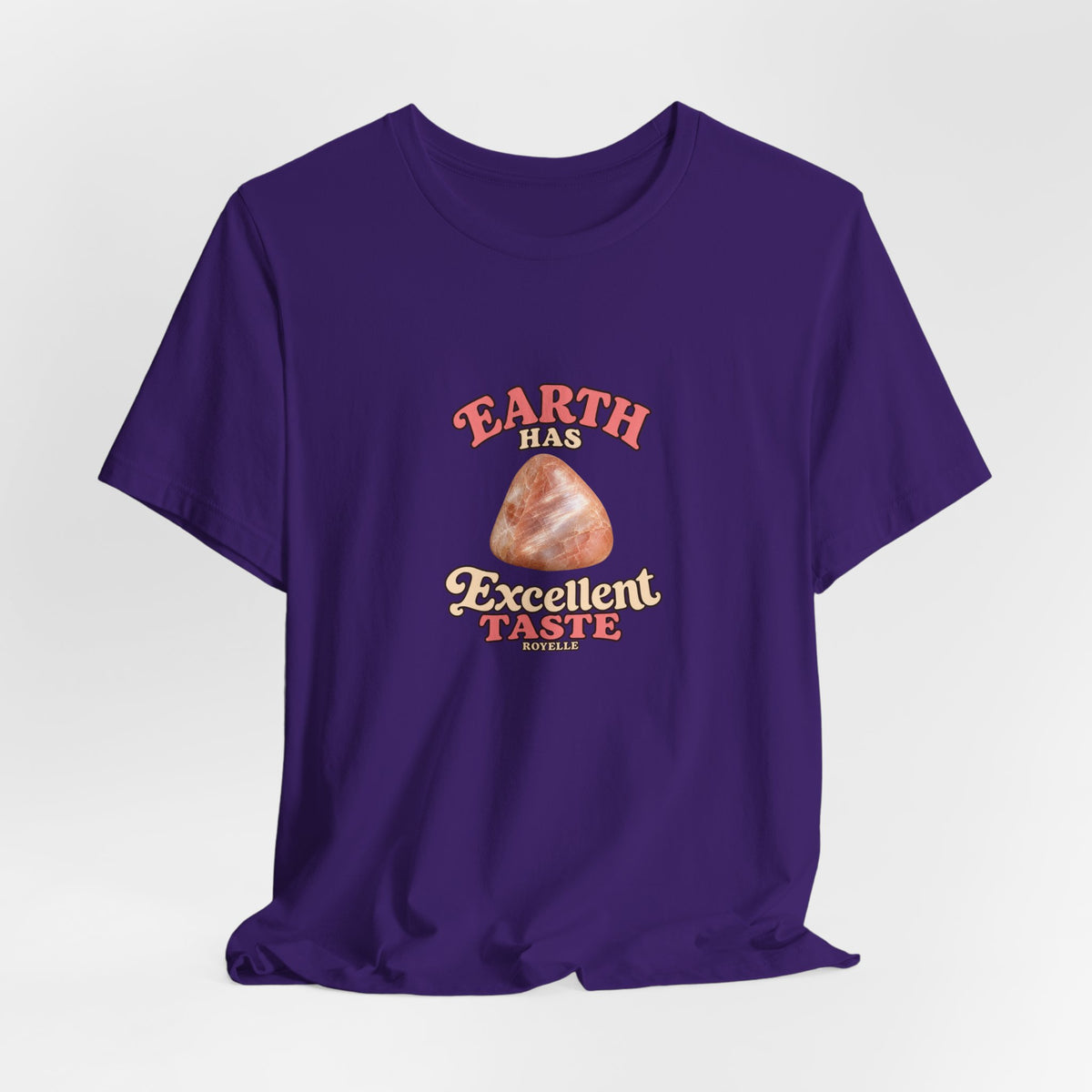Earth Has Excellent Taste — Peach Moonstone Tee | Royal, Navy & Purple