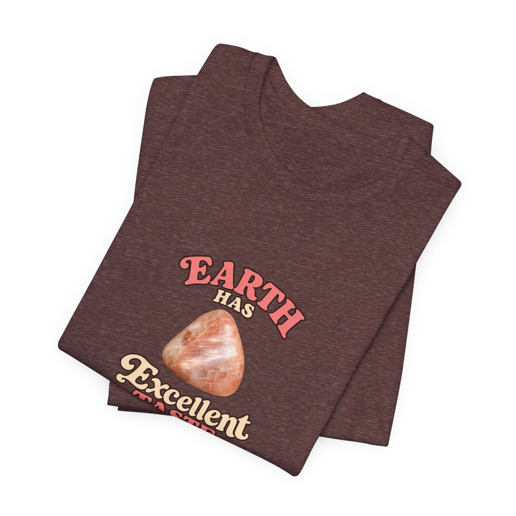 Earth Has Excellent Taste — Peach Moonstone Tee | Earthy Reds & Browns