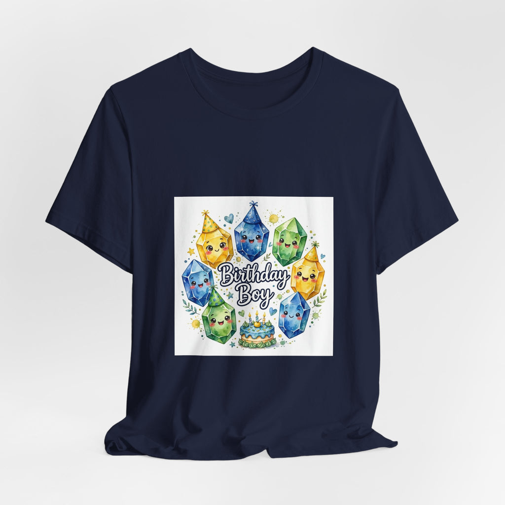 Birthday Boy Crystal Party T-Shirt | Royal, Navy & Purple