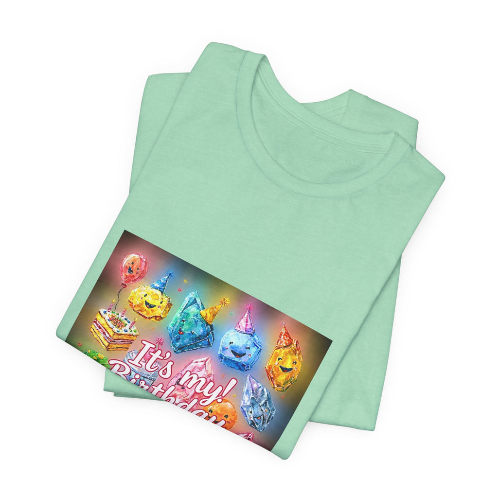 It's My Birthday Crystal Party T-Shirt | Golds, Mints & Teal