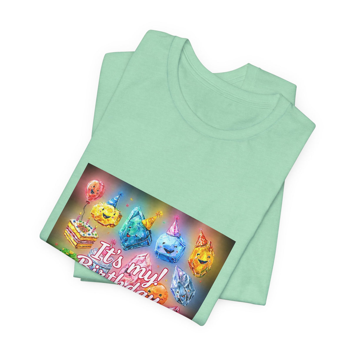 It's My Birthday Crystal Party T-Shirt | Golds, Mints & Teal