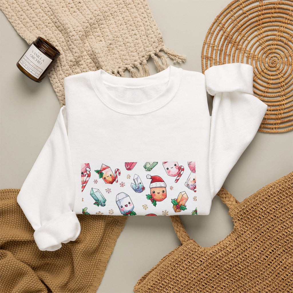 Pastel Christmas Crystal Friends Crewneck | Neutrals & Reds