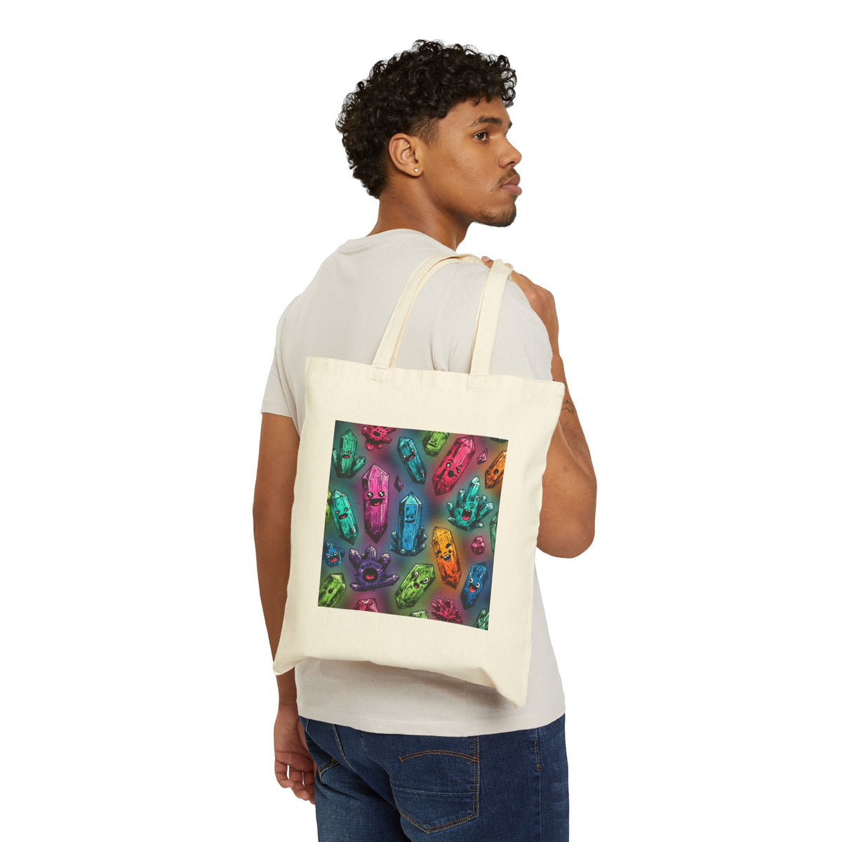 Colorful Crystal Characters Canvas Tote