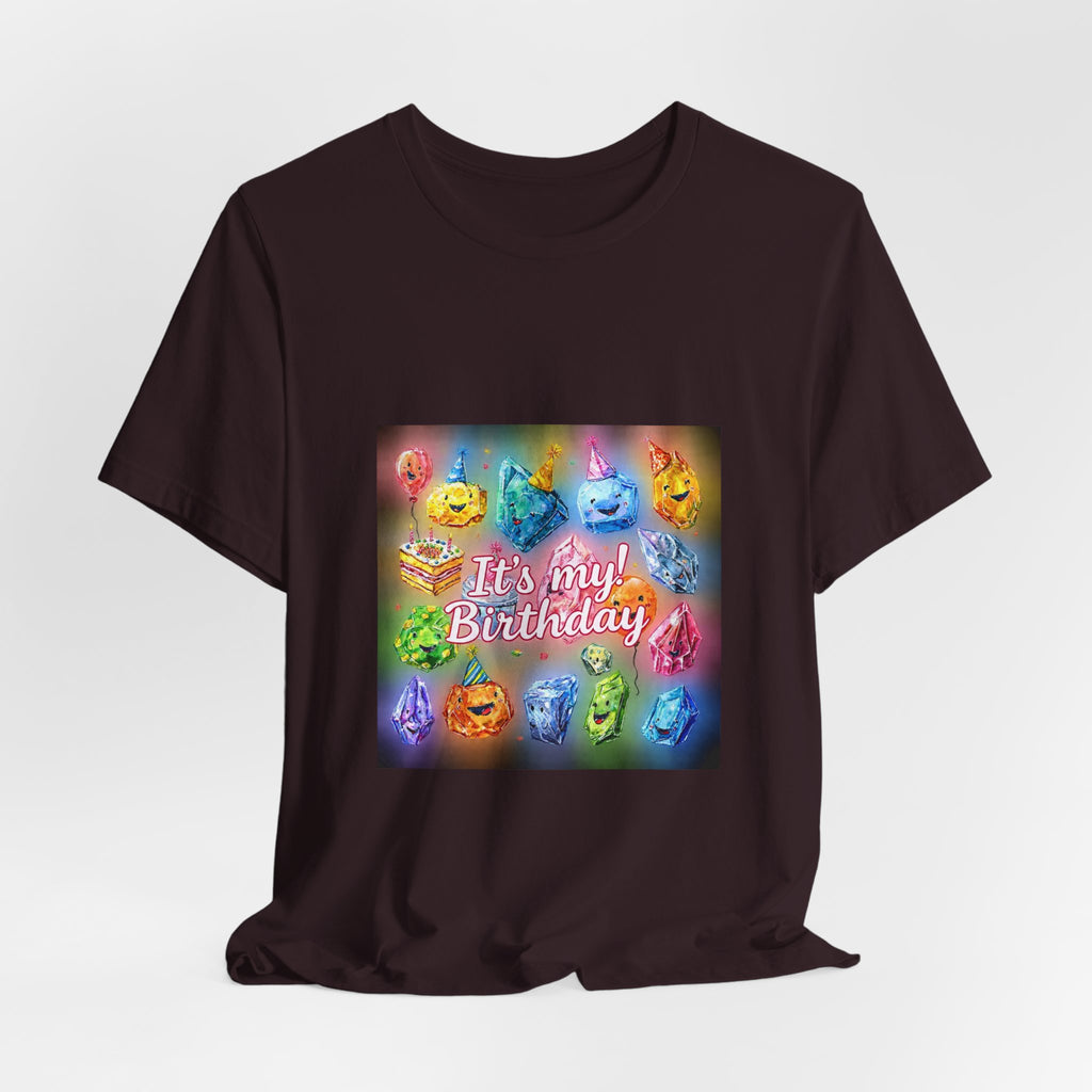It's My Birthday Crystal Party T-Shirt | Dark Neutrals & Reds