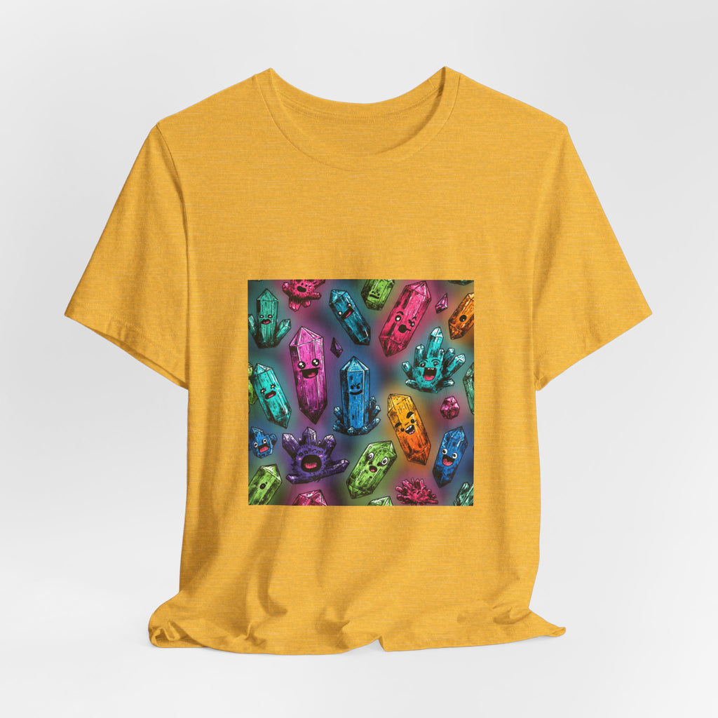 Colorful Crystal Characters T-Shirt | Golds, Mints & Teal