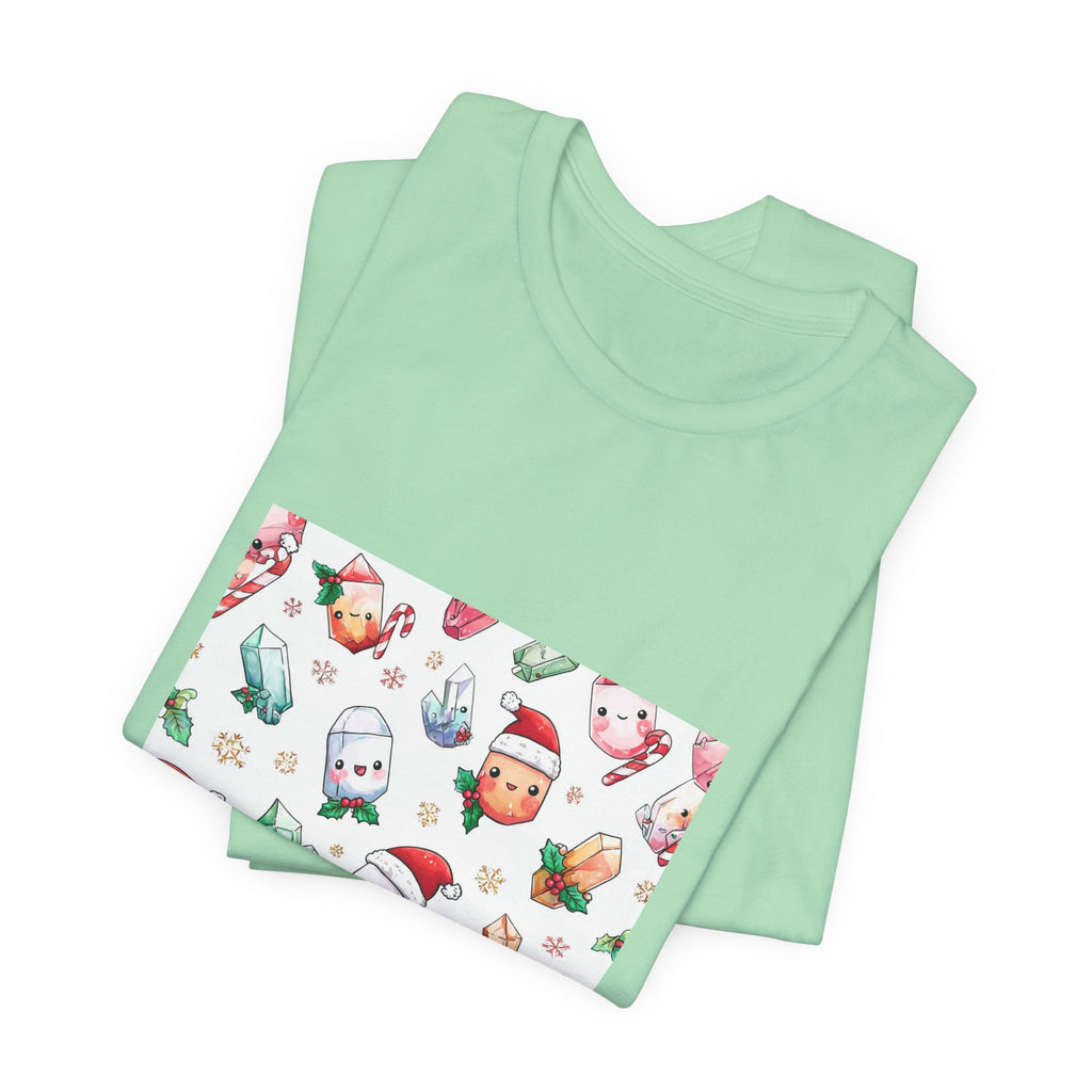 Pastel Christmas Crystal Friends T-Shirt | Golds, Mints & Teal