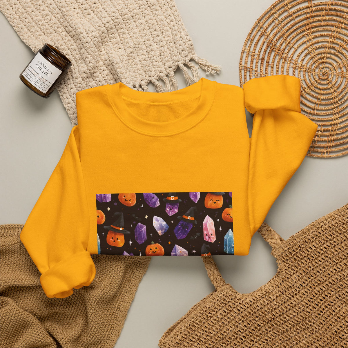 Halloween Crystal Party Crewneck | Earth Tones & Brights