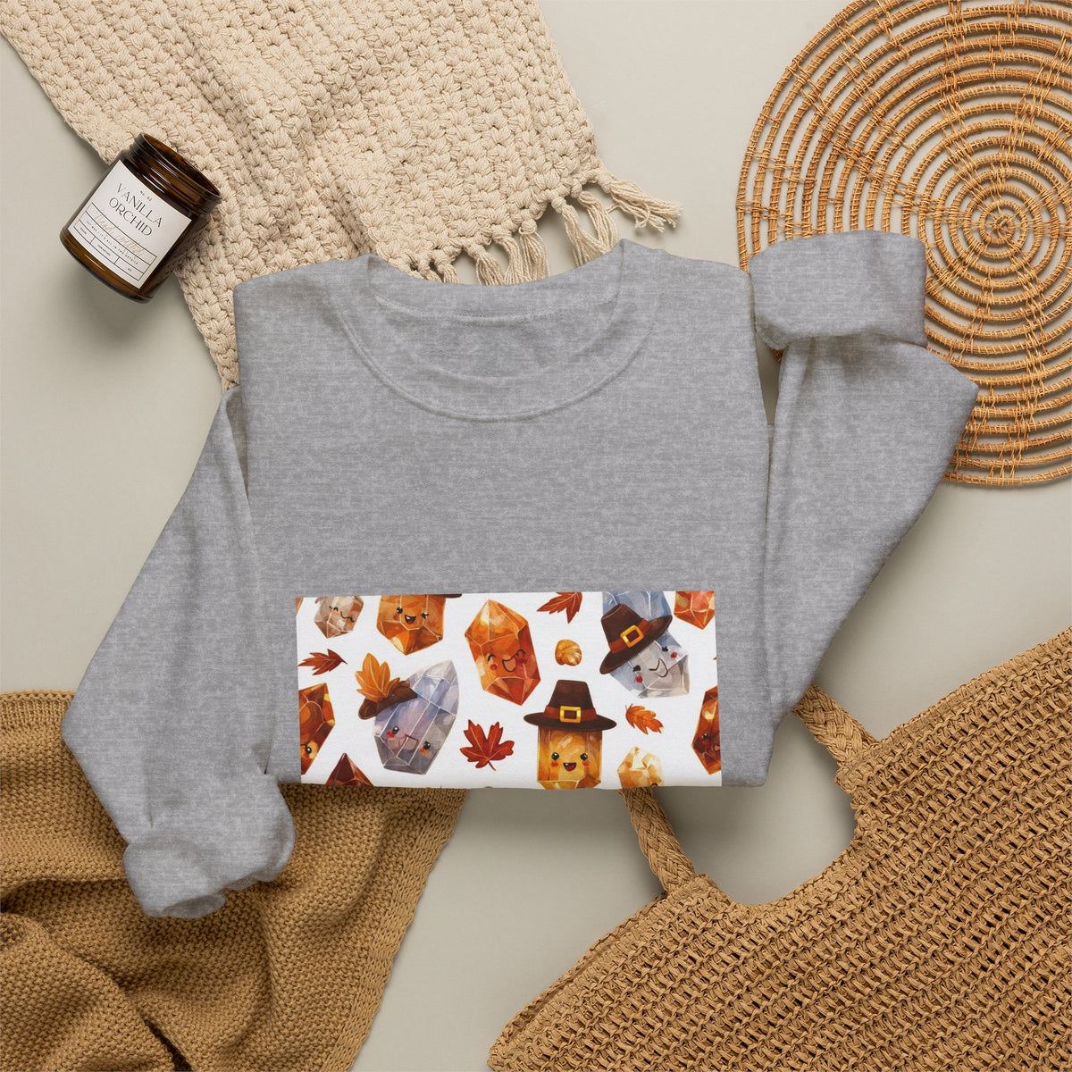 Thanksgiving Crystal Harvest Crewneck | Neutrals & Reds