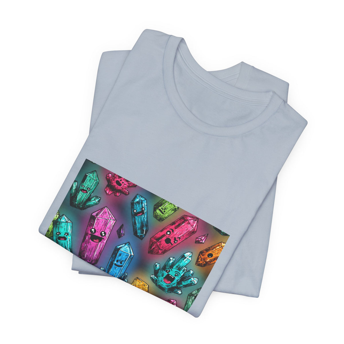 Colorful Crystal Characters T-Shirt | Soft Blues