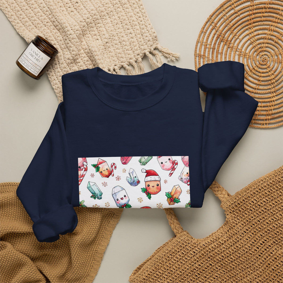Pastel Christmas Crystal Friends Crewneck | Blues, Purples & Pinks