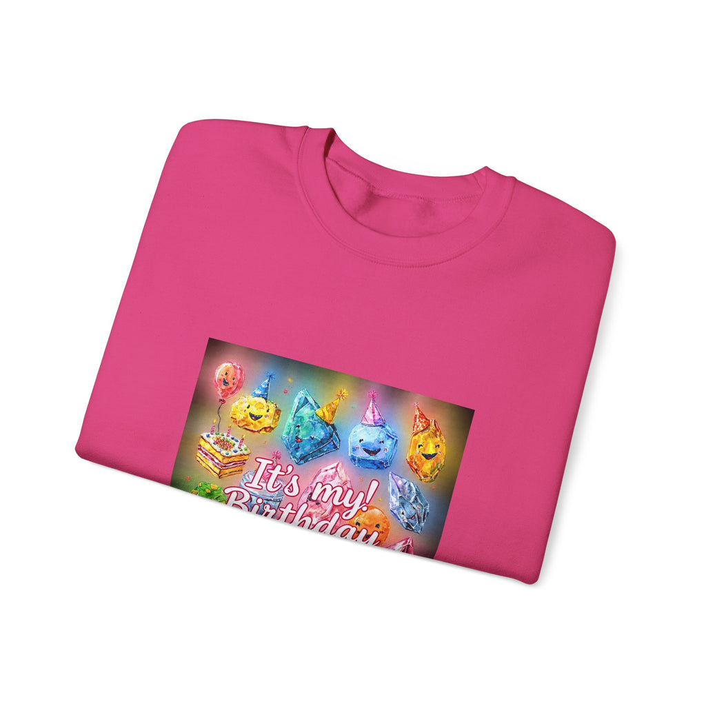 It's My Birthday Crystal Party Crewneck | Blues, Purples & Pinks