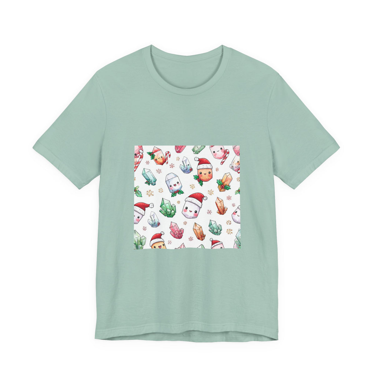 Pastel Christmas Crystal Friends T-Shirt | Soft Blues