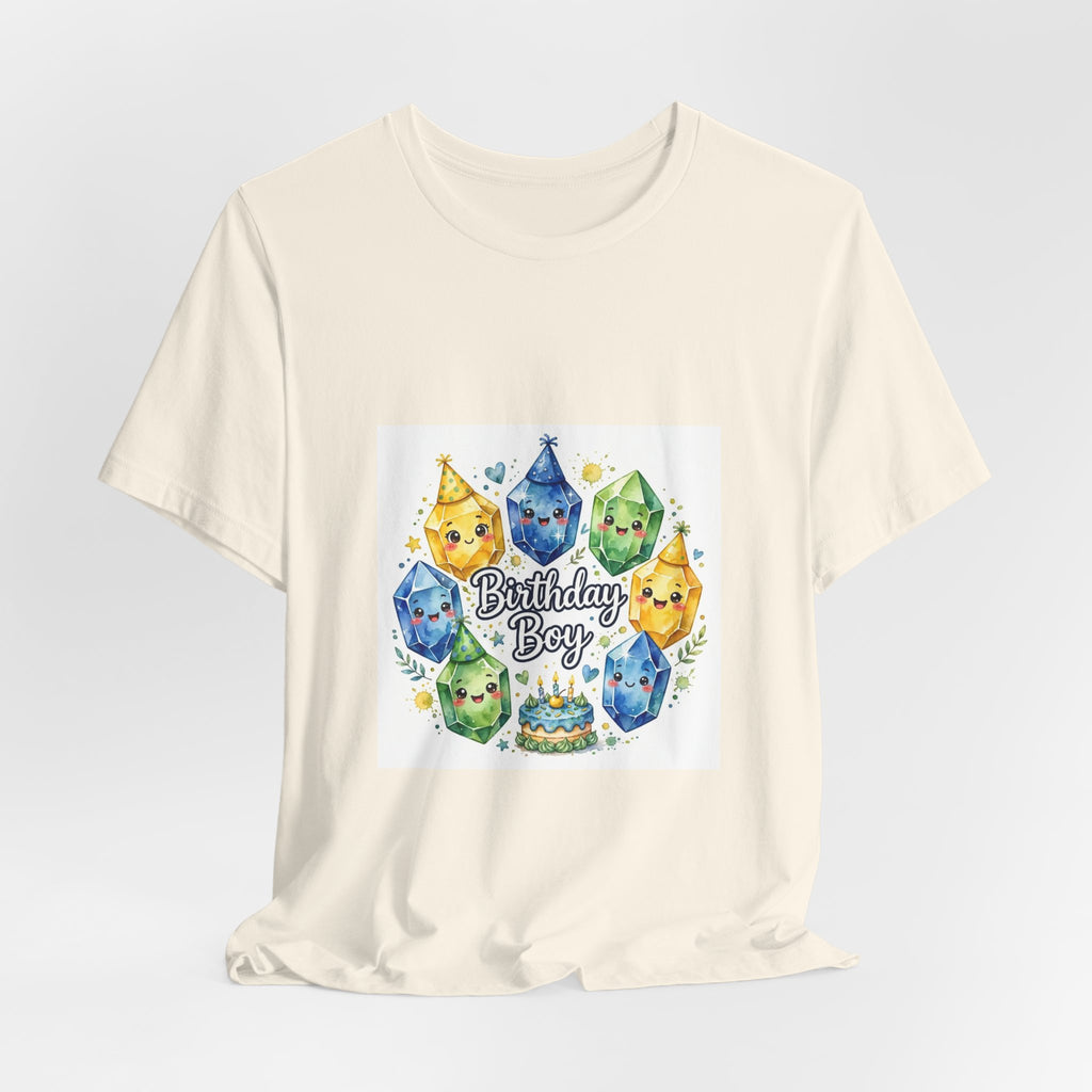 Birthday Boy Crystal Party T-Shirt | Sandy Neutrals & Oranges