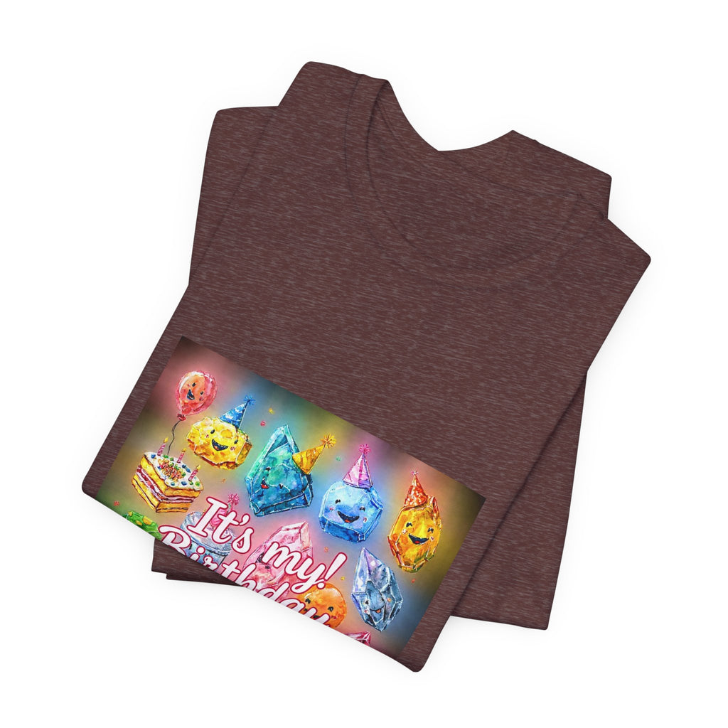 It's My Birthday Crystal Party T-Shirt | Earthy Reds & Browns