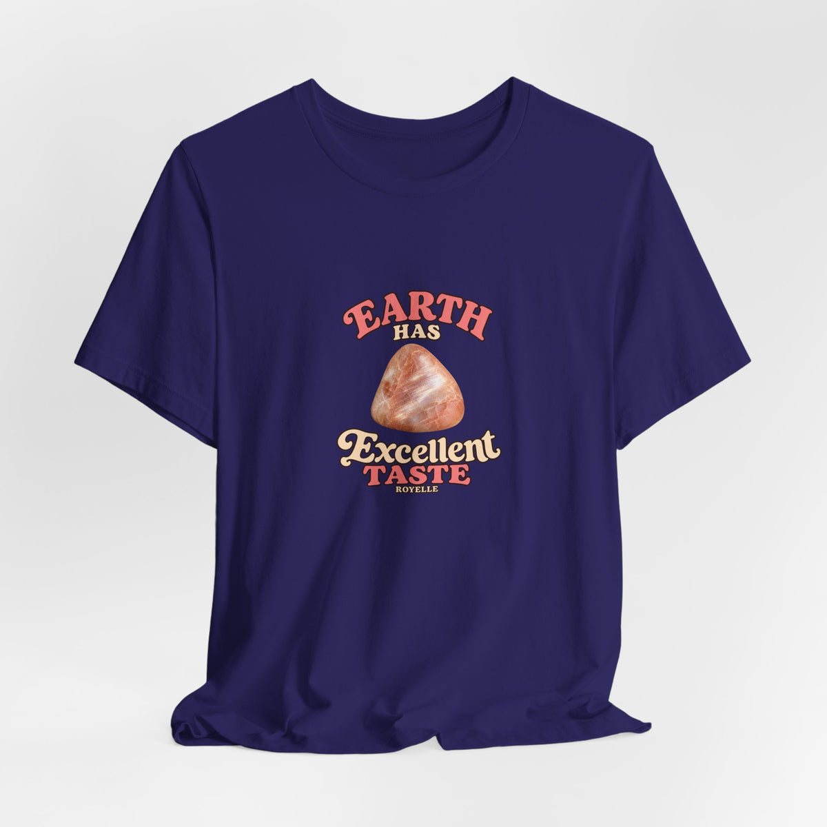 Earth Has Excellent Taste — Peach Moonstone Tee | Royal, Navy & Purple