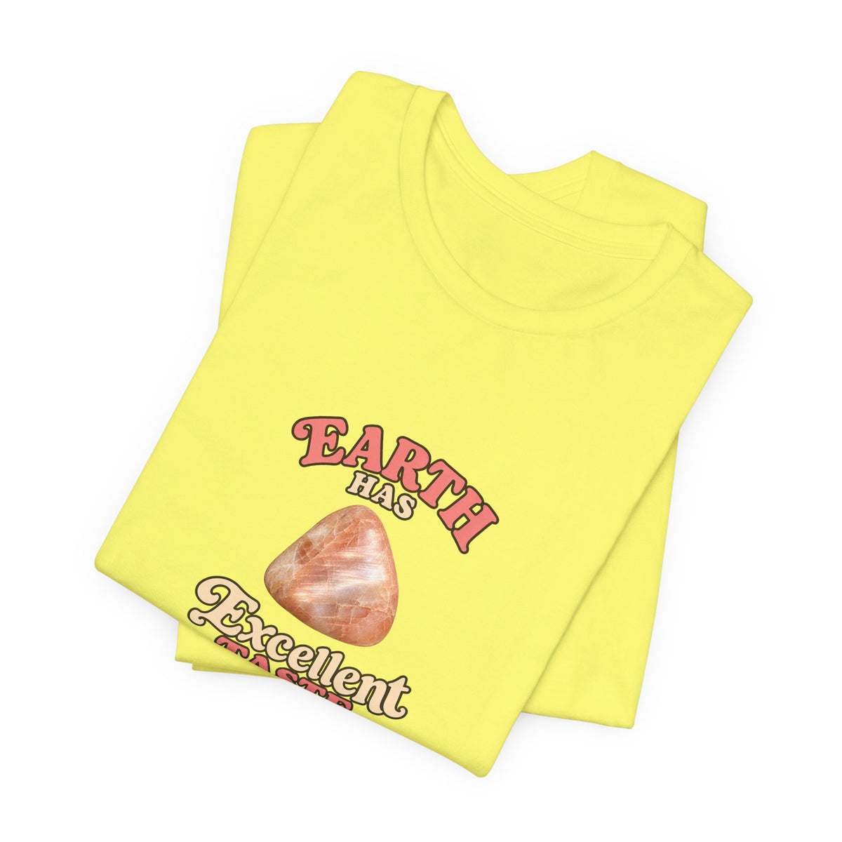 Earth Has Excellent Taste — Peach Moonstone Tee | Golds, Mints & Teal