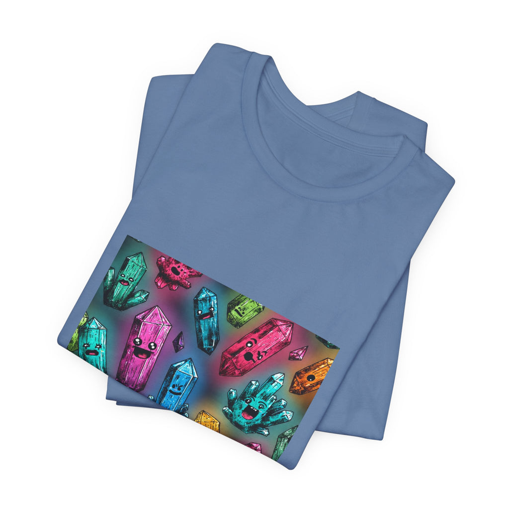 Colorful Crystal Characters T-Shirt | Soft Blues