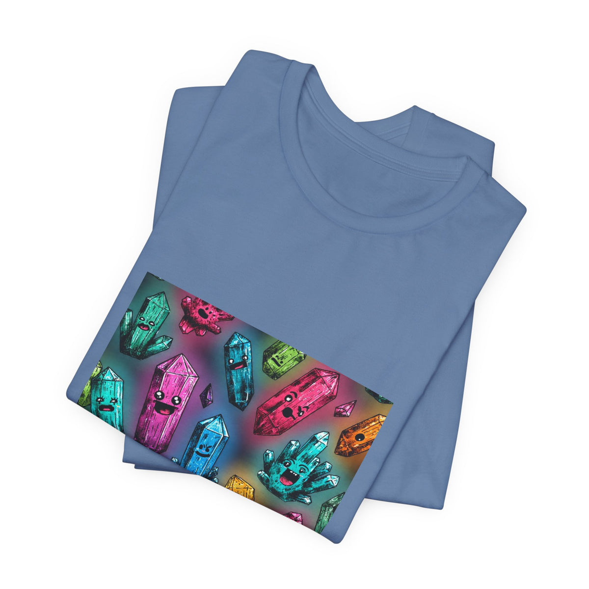 Colorful Crystal Characters T-Shirt | Soft Blues