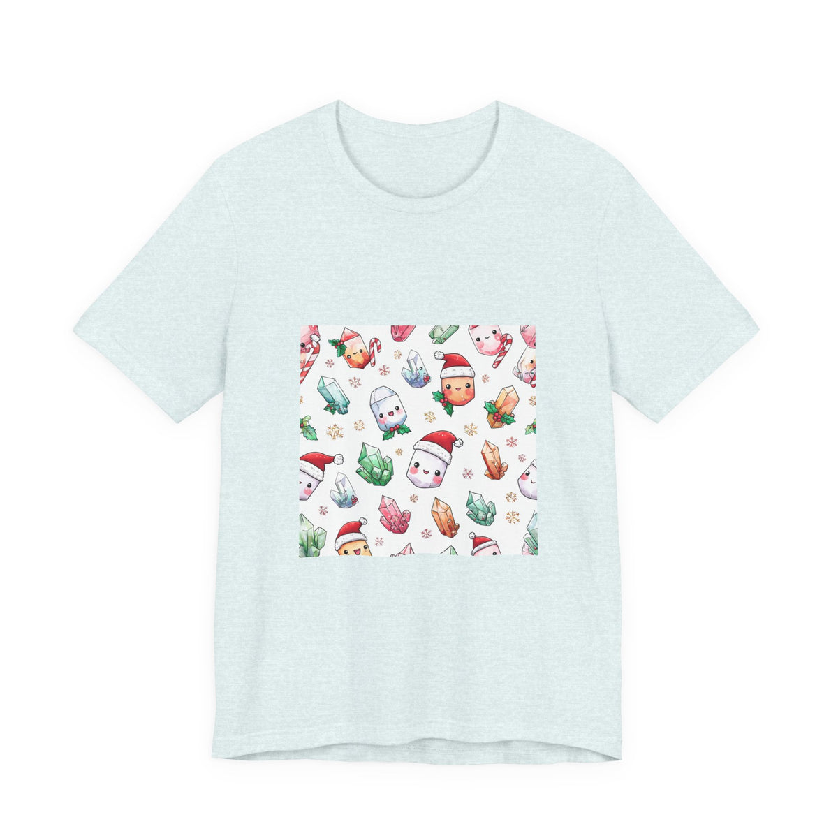 Pastel Christmas Crystal Friends T-Shirt | Soft Blues