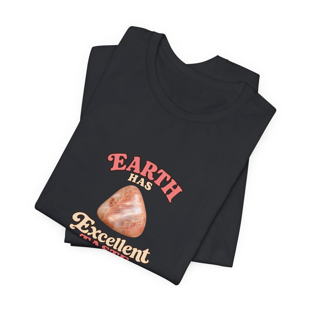 Earth Has Excellent Taste — Peach Moonstone Tee | Dark Neutrals & Reds
