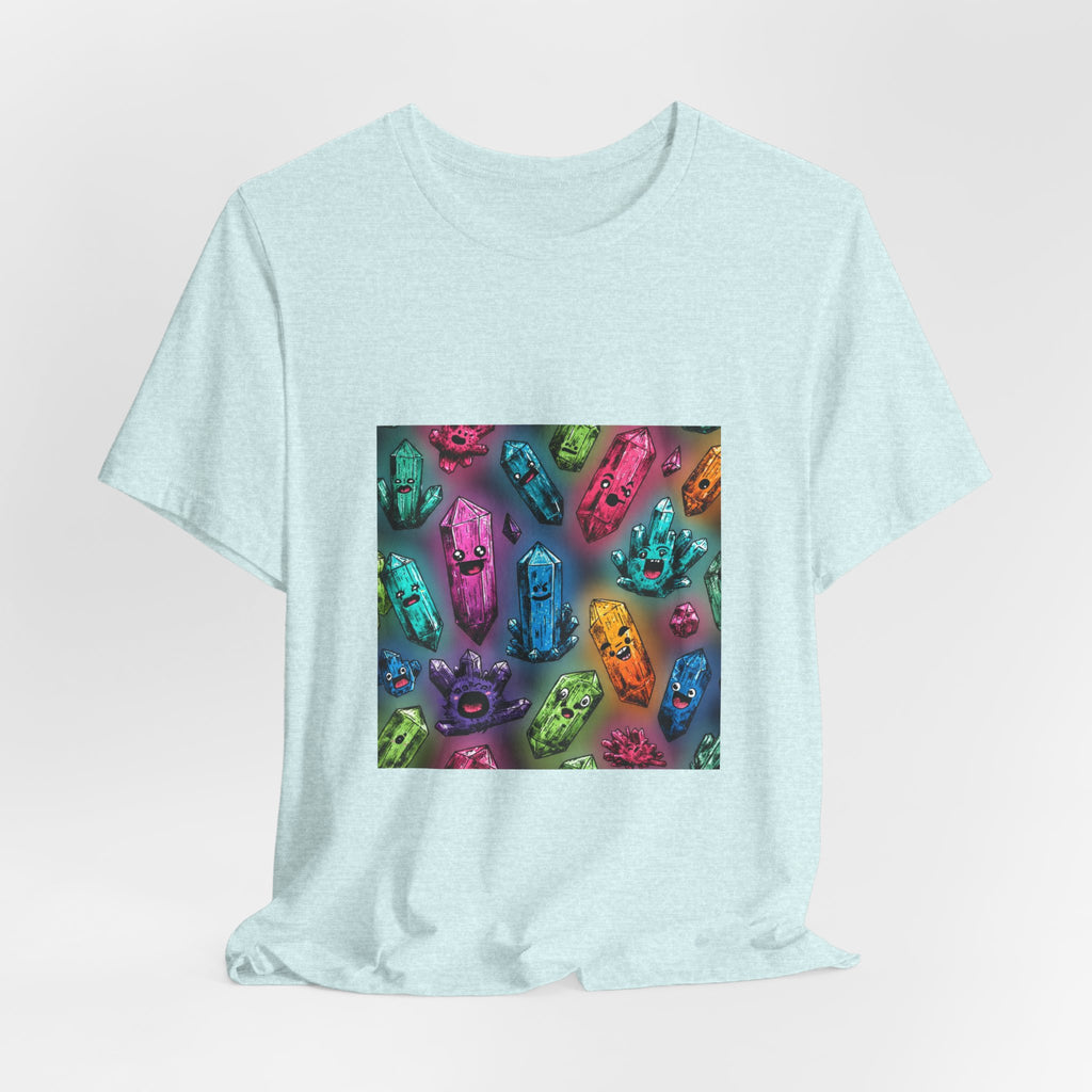 Colorful Crystal Characters T-Shirt | Soft Blues