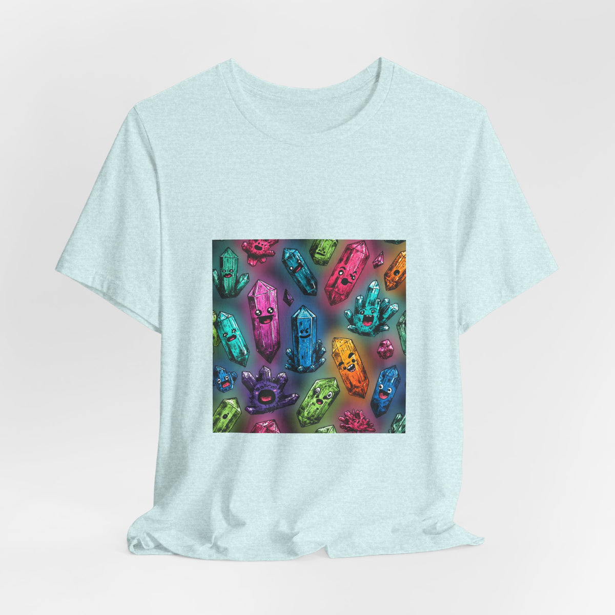 Colorful Crystal Characters T-Shirt | Soft Blues