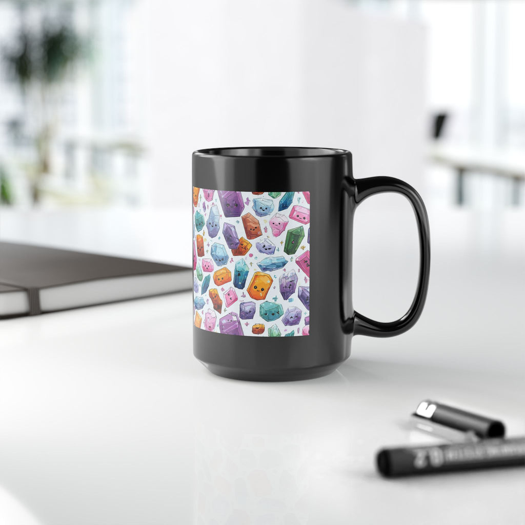 Pastel Crystal Friends Black Mug