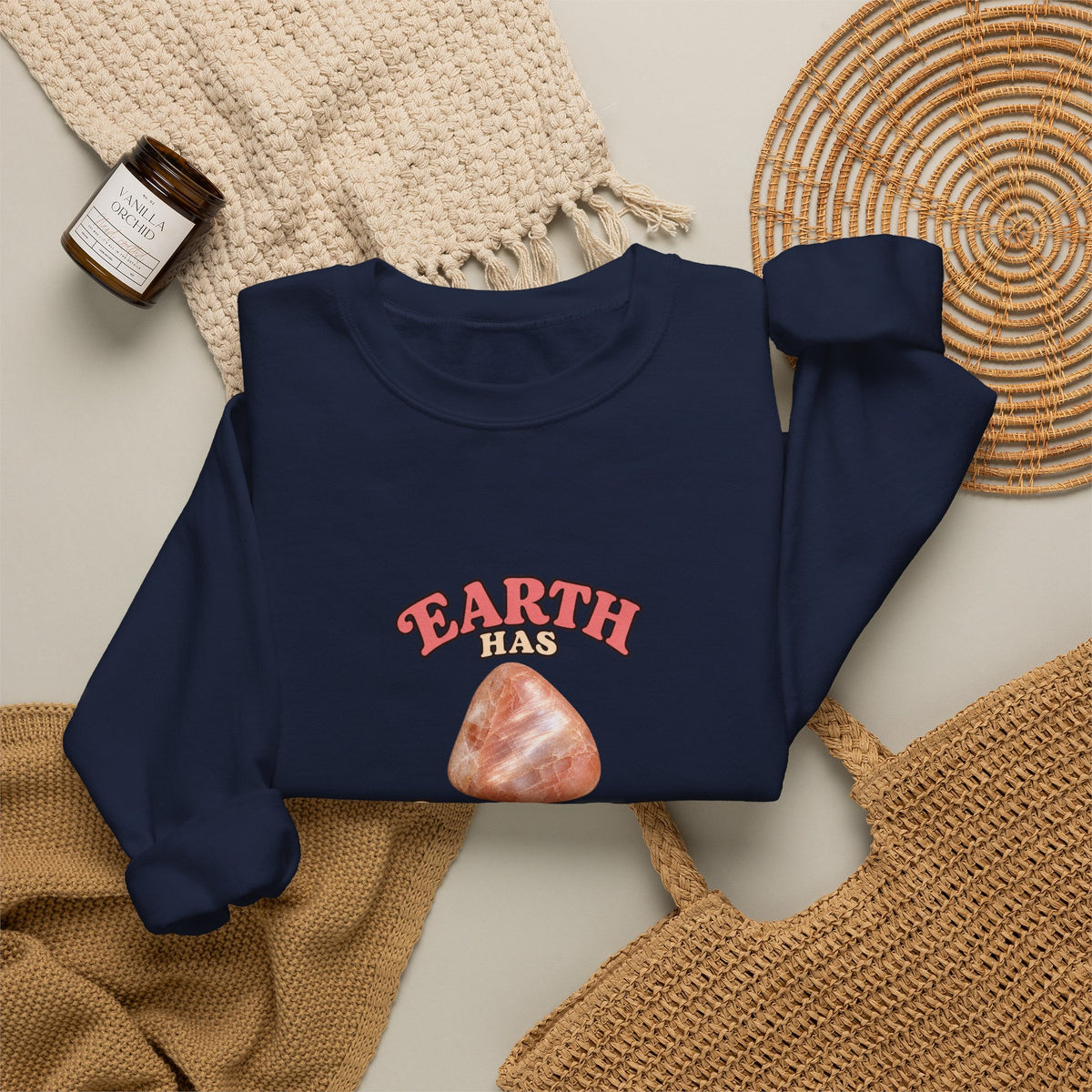 Earth Has Excellent Taste — Peach Moonstone Crewneck | Blues, Purples & Pinks