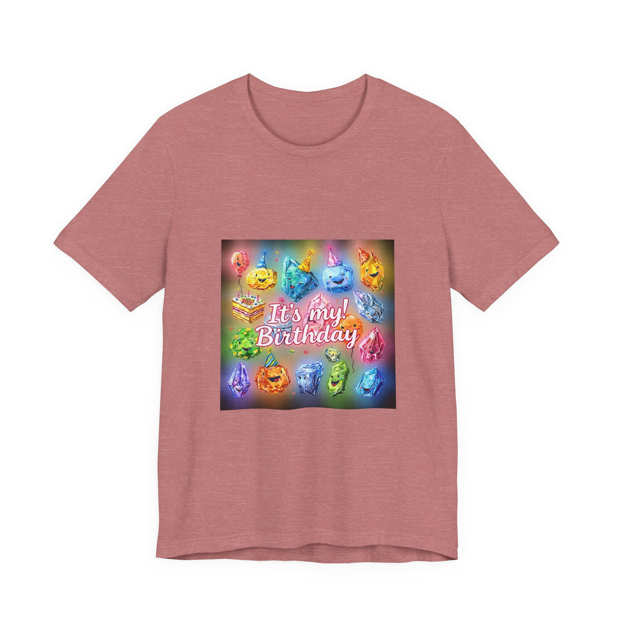 It's My Birthday Crystal Party T-Shirt | Earthy Reds & Browns