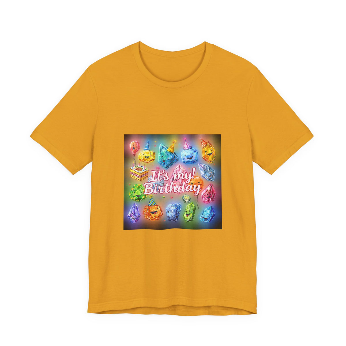 It's My Birthday Crystal Party T-Shirt | Golds, Mints & Teal