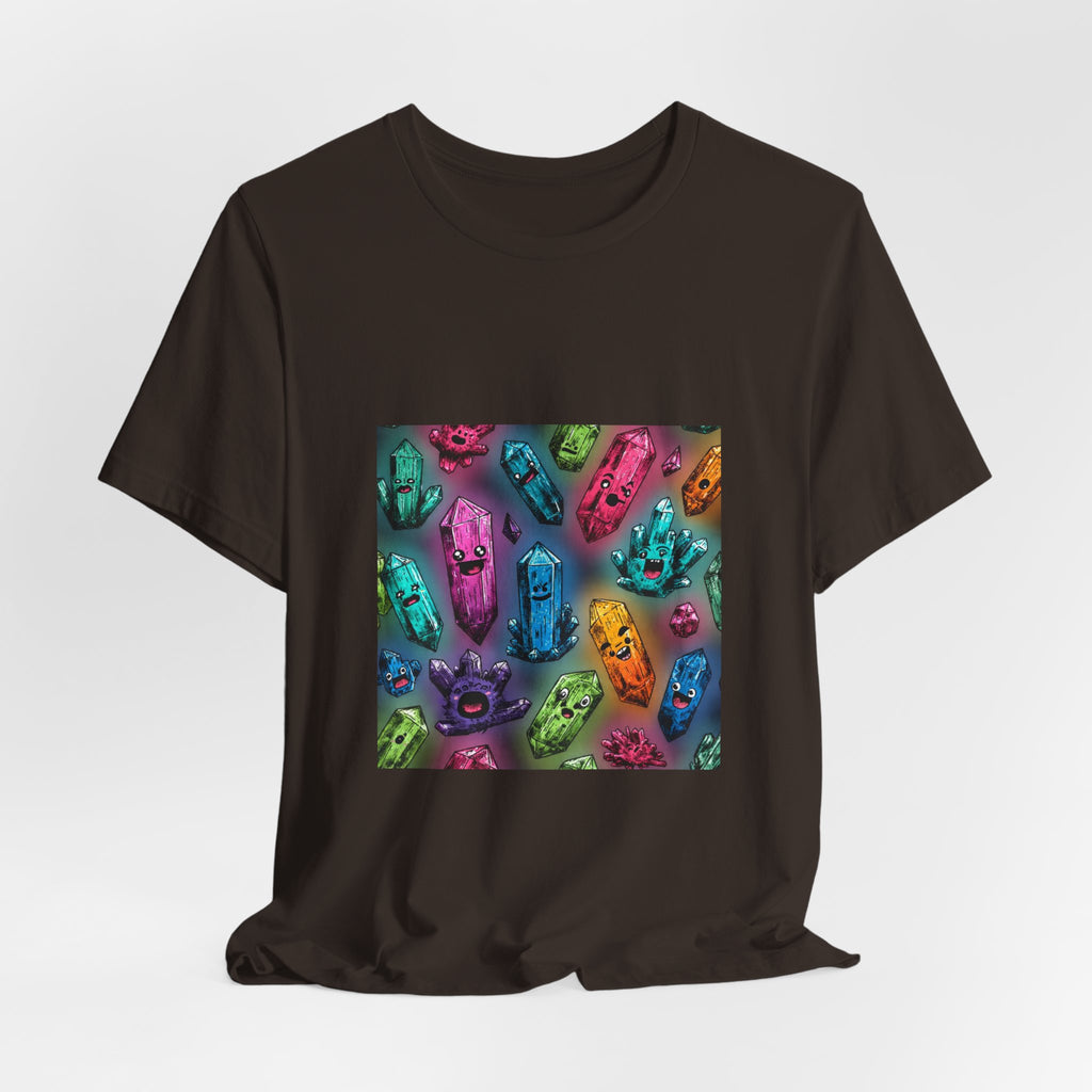 Colorful Crystal Characters T-Shirt | Earthy Reds & Browns