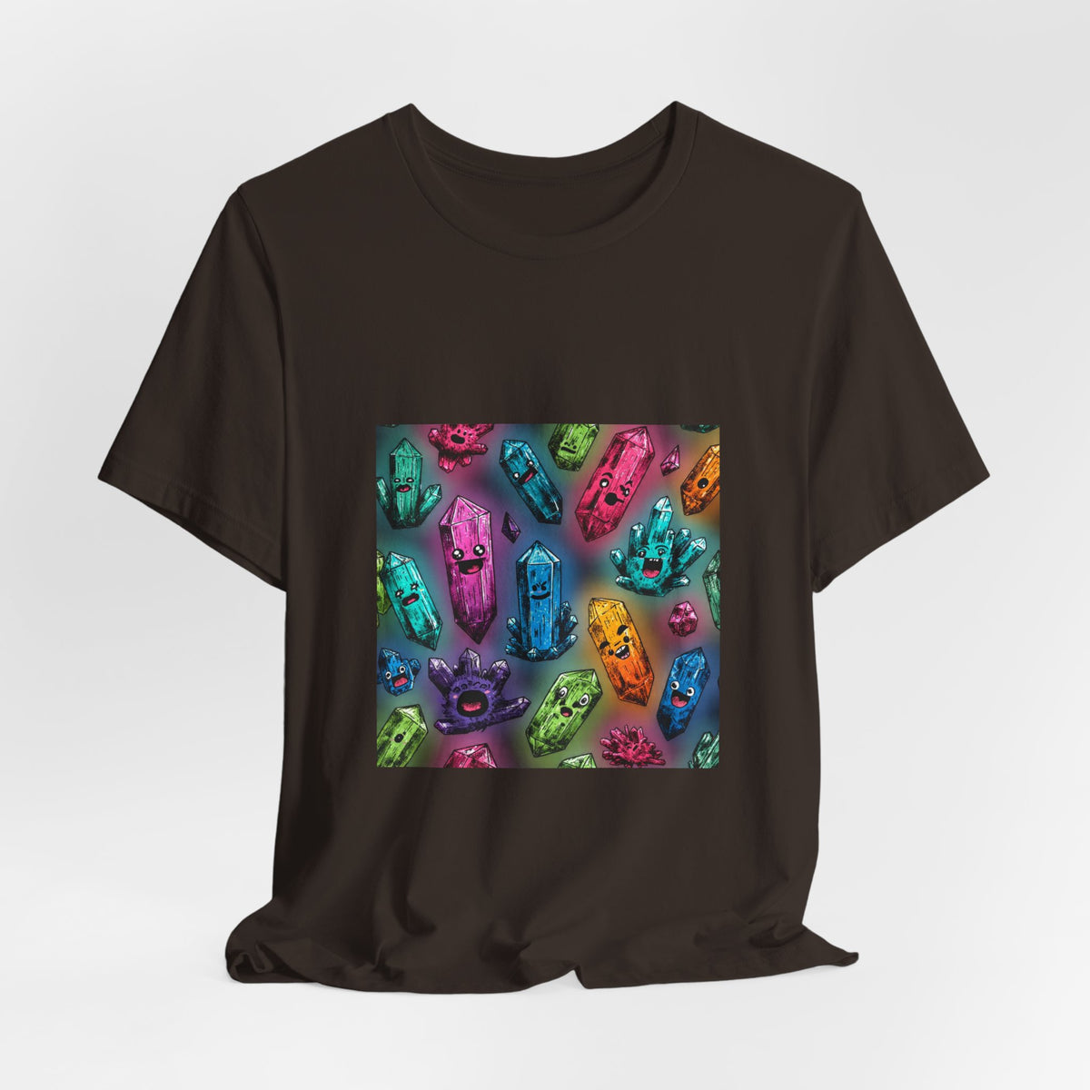 Colorful Crystal Characters T-Shirt | Earthy Reds & Browns
