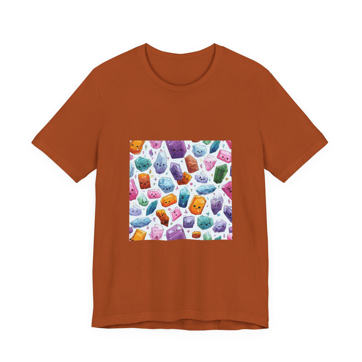 Pastel Crystal Friends T-Shirt | Earthy Reds & Browns